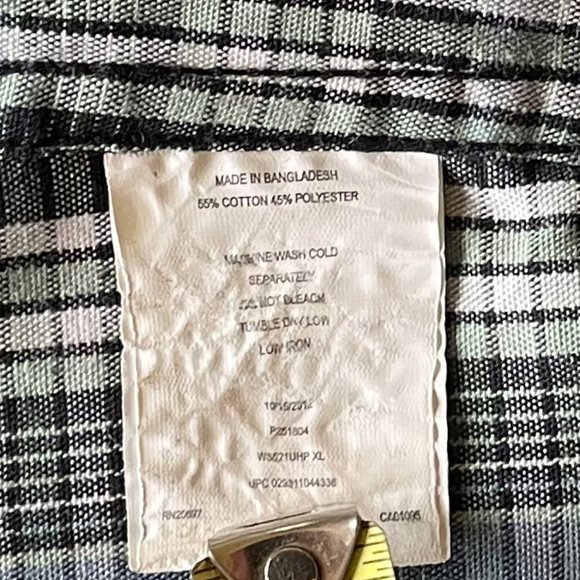 Men's Short-Sleeve, Button-Down, Plaid Shirt w/ Front Pocket (XL) - Picture 5 of 9